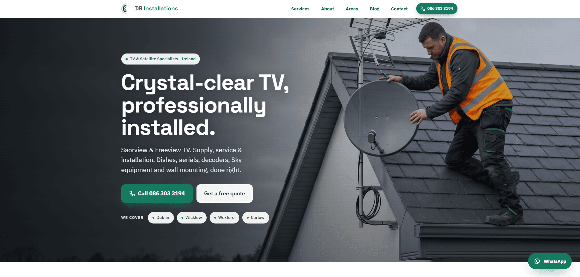 Zrzut ekranu strony DB Installations